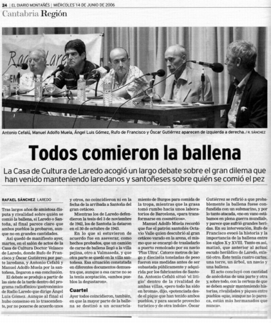 Noticia de la charla-debate &laquo;Quién se comió la ballena&raquo;