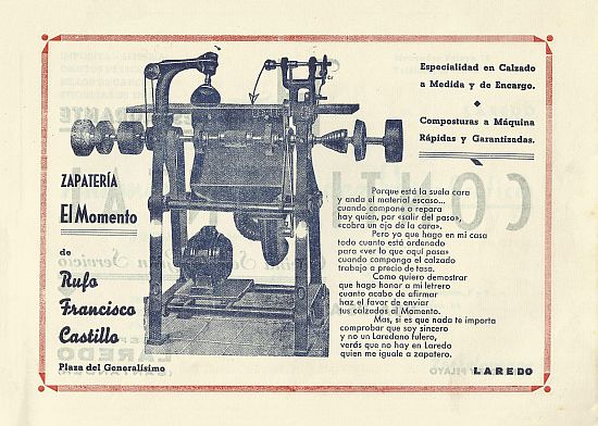 Anuncio de la zapatería &laquo;El Momento&raquo;, 1.946